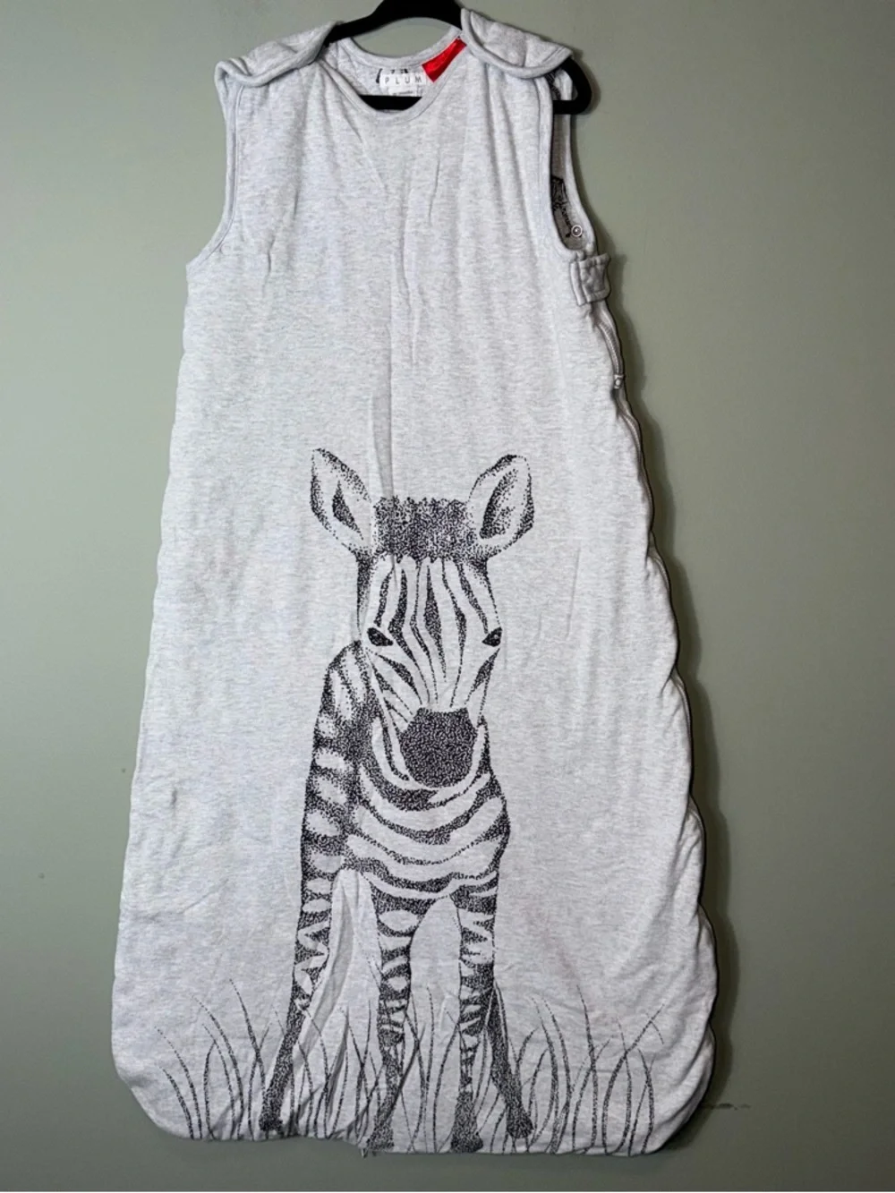 Plum Gray Zebra‎ Print Sleep Sack - Soft Sleeveless Pajama Sack 2.5 Tog